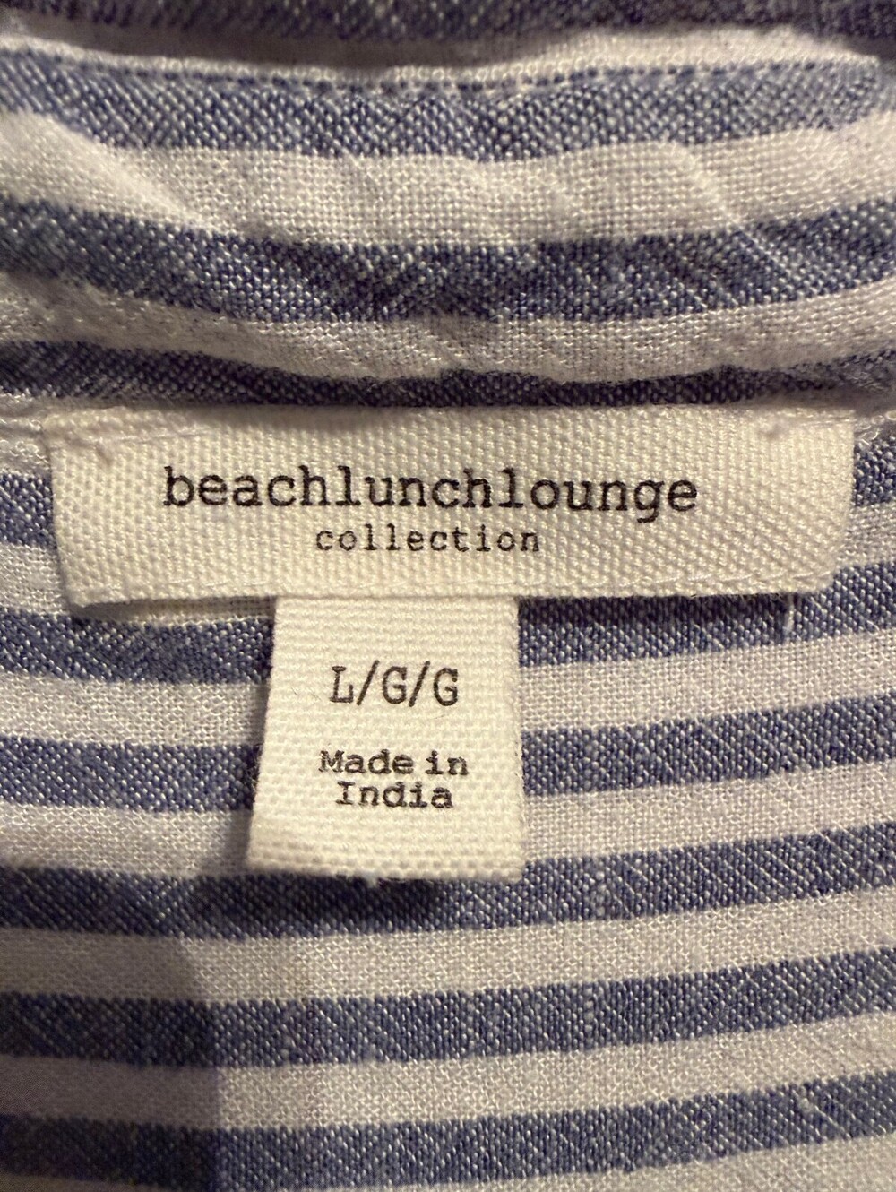 beachlunchlounge Collection Blue and White Striped Button-Up Blouse Tie Front - Picture 5 of 6